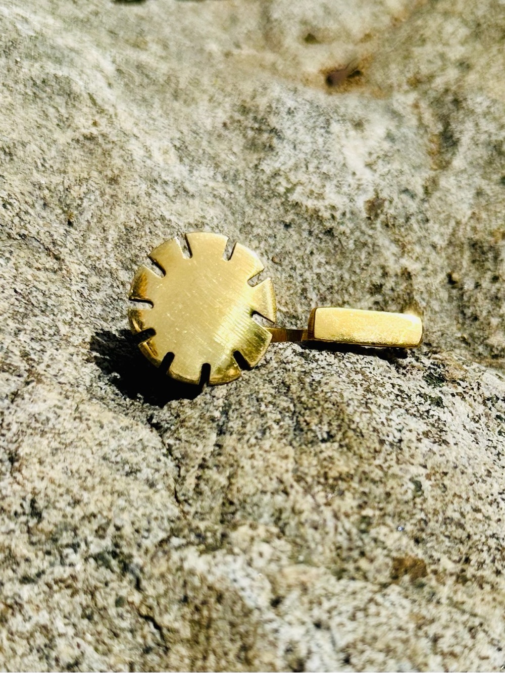 Brass Sunburst and Bar Ring - Women Jewelry